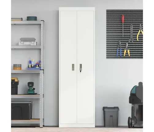 Hoiukapp 2 Pcs Valge 60 X 40 X 200 Cm Külmvalsitud Teras