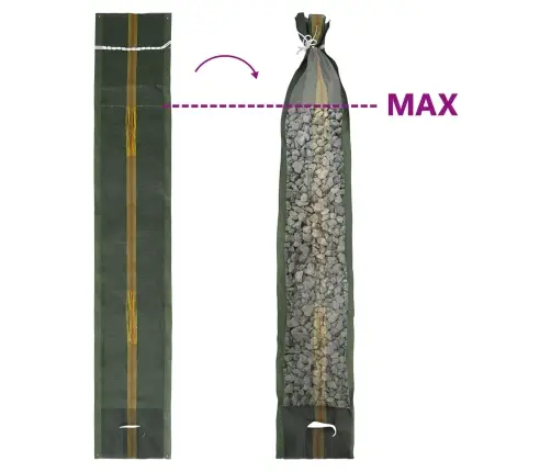 Maišai Su Smėliu 25 Pcs Tamsiai Žalia 120 X 27 Cm Hdpe