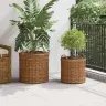 Stādītāju Grozs Ar Uzglabāšanu 2 Pcs Brūna Lacak Rattan Vidaxl