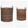 Stādītāju Grozs Ar Uzglabāšanu 2 Pcs Brūna Lacak Rattan Vidaxl