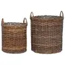 Stādītāju Grozs Ar Uzglabāšanu 2 Pcs Brūna Lacak Rattan Vidaxl