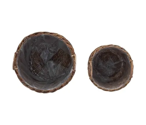 Stādītāju Grozs Ar Uzglabāšanu 2 Pcs Brūna Lacak Rattan Vidaxl