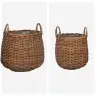Stādītāju Grozs Ar Uzglabāšanu 2 Pcs Brūna Lacak Rattan Vidaxl