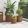 Stādītāju Grozs Ar Uzglabāšanu 3 Pcs Brūna Kubu Rotangpalma Vidaxl