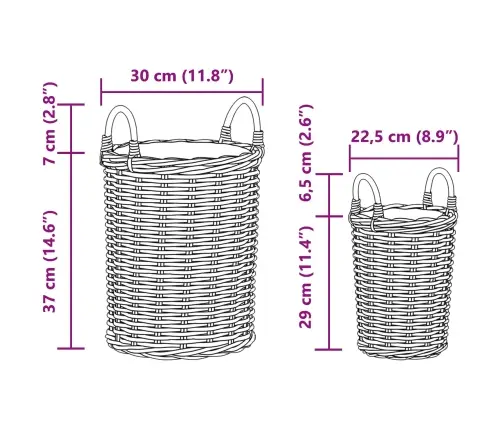 Stādāmā Groza Ar Uzglabāšanu 2 Pcs Brūna Kubu Rotangpalma Vidaxl