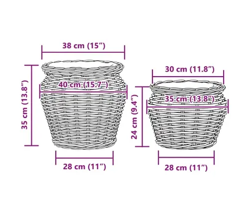 Ziedu Grozs Ar Uzglabāšanu 2 Pcs Brūna Lacak Krūmos Vidaxl