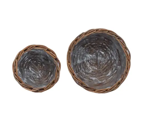 Stādāmā Grozs Ar Uzglabāšanu 2 Pcs Brūna Kubu Rotangpalma Vidaxl