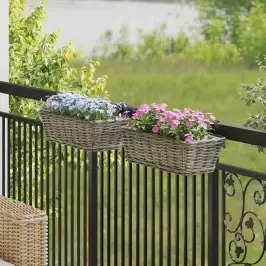 Pakaramais Stādāmā Grozs 2 Pcs Pelēka 48 X 22 X 15 Cm Vidaxl