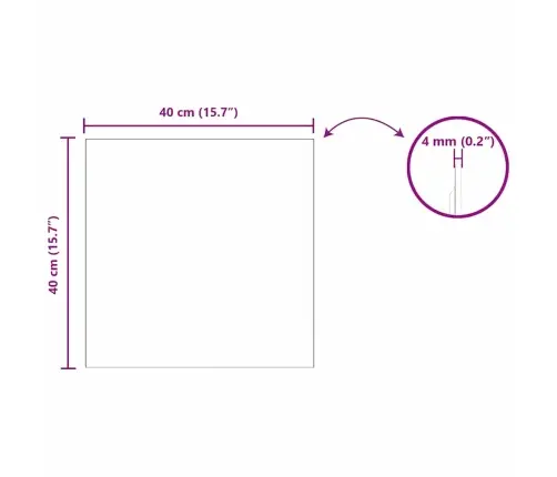 Seinapeegel 40 X 40 Cm Karastatud Klaas