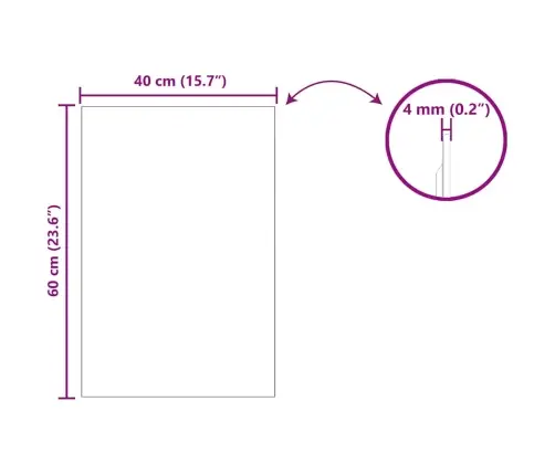 Sienas Spogulis 40 X 60 Cm Rūdīts Stikls Vidaxl