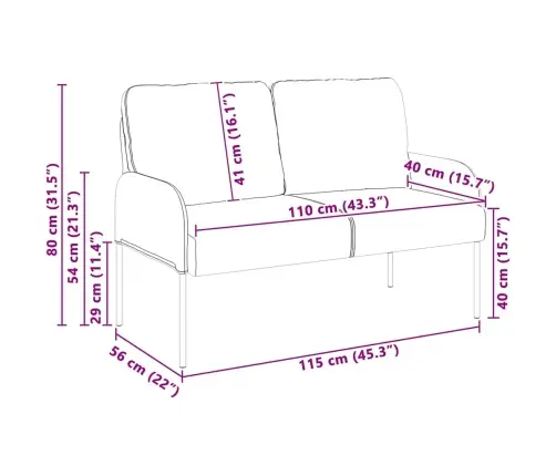 Sofos Su Pagalve 110Cm Taupe Fanera