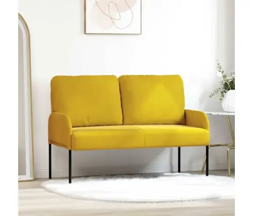 Dīvāni Ar Spilvenu 110Cm Dzeltena Saplāksnis Vidaxl