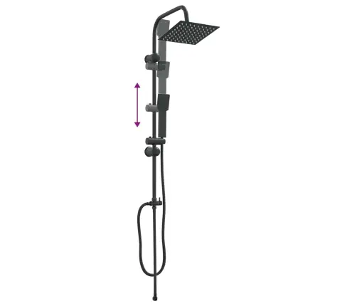 Dušas Sistēma Melna 45 X 20 X 96 Cm Misiņš, Sus201 Un Abs Vidaxl