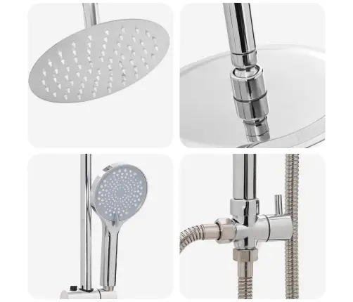 Dušas Sistēma Sudraba 45 X 20 X 96 Cm Misiņš, Sus201 Un Abs Vidaxl