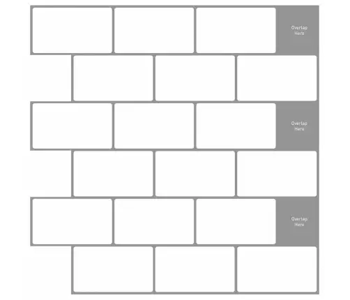 Metro Plytelė 50 Pcs Balta Pilka 30,5 X 30,5 Cm