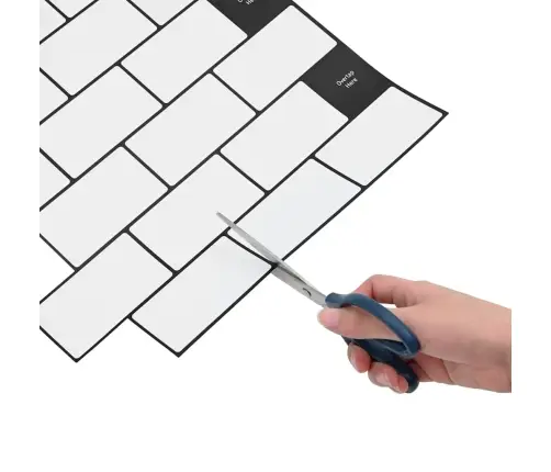 Metro Flīze 10 Pcs Balts Melns 30,5 X 30,5 Cm Vidaxl