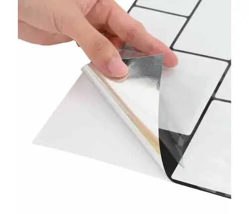 Metro Flīze 10 Pcs Balts Melns 30,5 X 30,5 Cm Vidaxl