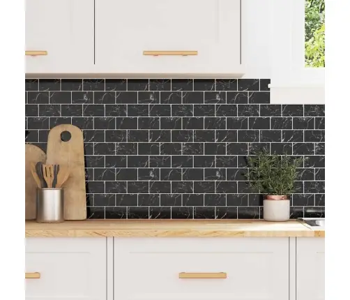 Metro Flīze 20 Pcs Melnā Marmora 30,5 X 30,5 Cm Vidaxl