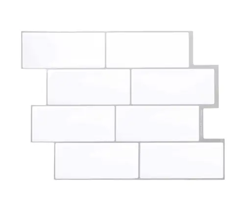 Subway Plaat 20 Pcs Valge Hall 29 X 21 Cm Polüuretaan Ja Pet