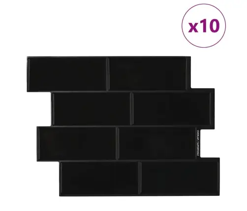 Subway Plaat 10 Pcs Must 29 X 21 Cm Polüuretaan Ja Pet