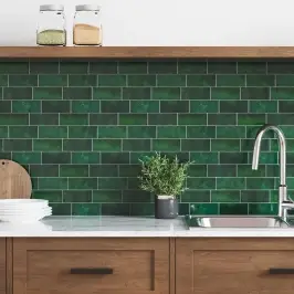 Metro Flīze 10 Pcs Tumši Zaļš 29 X 21 Cm Poliuretāns Un Pet Vidaxl