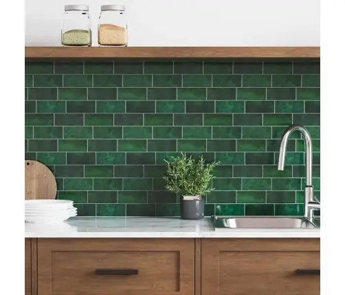 Dekoratīvās Uzlīmes 10 Pcs Tumši Zaļš 29,4 X 21,4 X 0,8 Cm Vidaxl