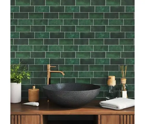 Dekoratīvās Uzlīmes 10 Pcs Tumši Zaļš 29,4 X 21,4 X 0,8 Cm Vidaxl