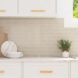 Metro Flīze 50 Pcs Bēša 29 X 21 Cm Poliuretāns Un Pet Vidaxl