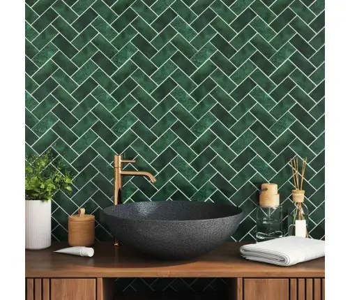 Dekoratīvās Uzlīmes 10 Pcs Tumši Zaļš 30 X 30 X 0,8 Cm Vidaxl