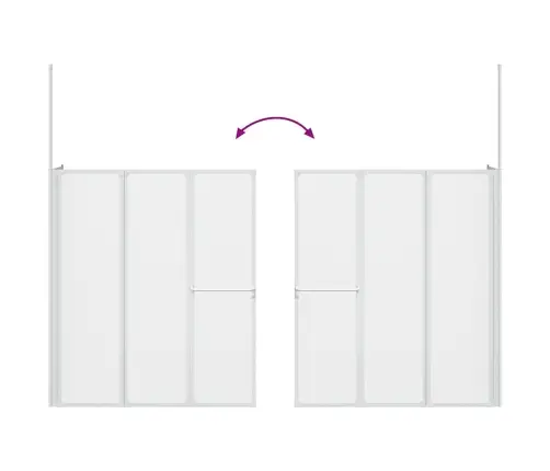 Vannas Ekrāns Matēts 120 X 70 X 137 Cm Alumīnijs & Pp Panelis Vidaxl