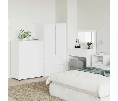 Ladustamiskapid 2 Pcs Valge 80 X 48 X 105 Cm Tehispuit