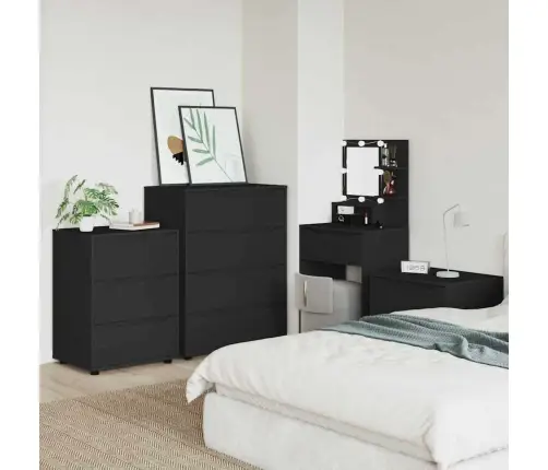 Ladustamiskapid 2 Pcs Must 80 X 48 X 105 Cm Tehispuit