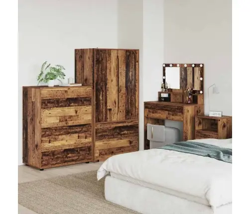 Ladustamiskapid 2 Pcs Vana Puit 80 X 48 X 105 Cm Tehispuit