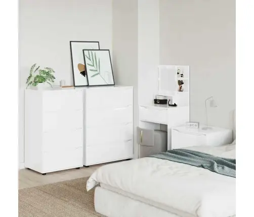 Uzglabāšanas Skapji 2 Pcs Augsta Spīduma Baltā Krāsa Vidaxl