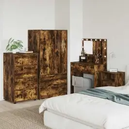 Ladustamiskapid 2 Pcs Suitsetatud Tamm 60 X 48 X 105 Cm