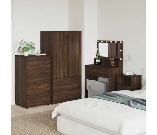 Ladustamiskapid 2 Pcs Pruun Tamme 60 X 48 X 105 Cm Tehispuit