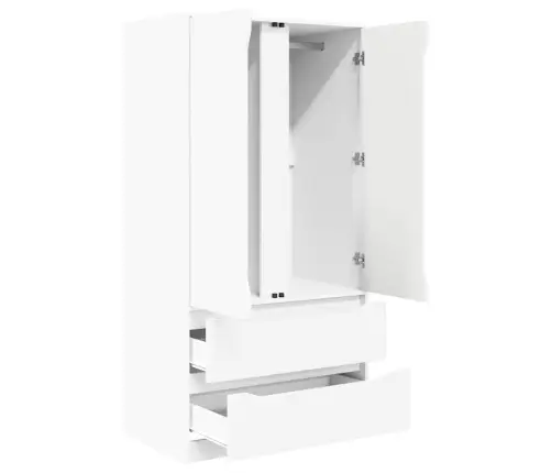 Vonios Spintelė Balta 79,5 X 49 X 156 Cm Apdirbta Mediena