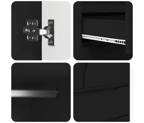 Vannas Istabas Skapītis Ar Atvilktni Melna 79,5 X 49 X 156 Cm Vidaxl