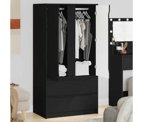 Vannas Istabas Skapītis Ar Atvilktni Melna 79,5 X 49 X 156 Cm Vidaxl