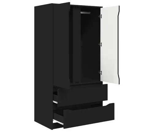 Vannas Istabas Skapītis Ar Atvilktni Melna 79,5 X 49 X 156 Cm Vidaxl