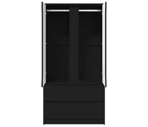 Vannas Istabas Skapītis Ar Atvilktni Melna 79,5 X 49 X 156 Cm Vidaxl