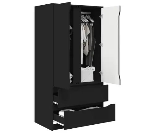 Vannas Istabas Skapītis Ar Atvilktni Melna 79,5 X 49 X 156 Cm Vidaxl