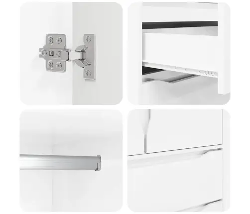 Vannas Istabas Skapītis Ar Atvilktni Augsta Spīduma Baltā Krāsa Vidaxl