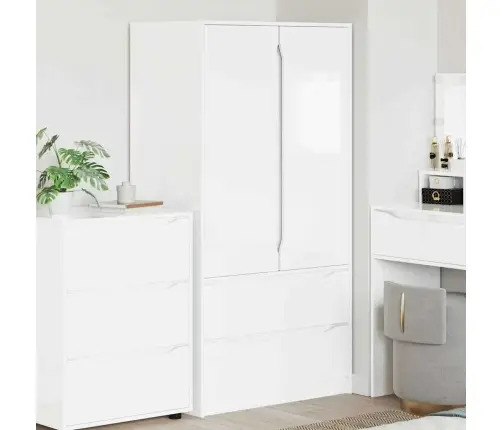 Vannas Istabas Skapītis Ar Atvilktni Augsta Spīduma Baltā Krāsa Vidaxl