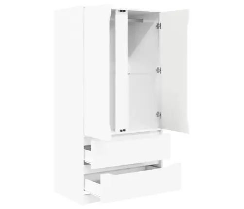 Vannas Istabas Skapītis Ar Atvilktni Augsta Spīduma Baltā Krāsa Vidaxl