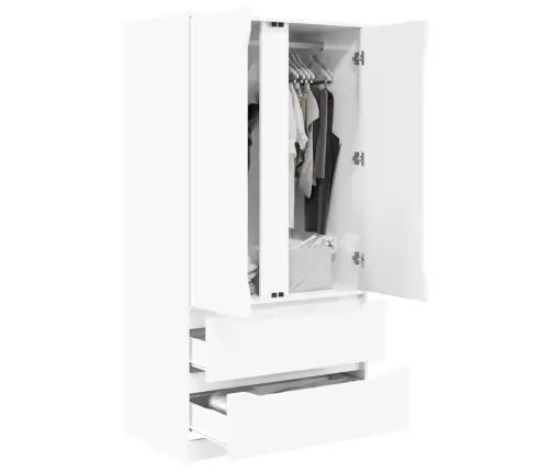 Vannas Istabas Skapītis Ar Atvilktni Augsta Spīduma Baltā Krāsa Vidaxl