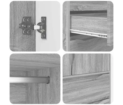 Vannas Istabas Skapītis Pelēks Sonoma 79,5 X 49 X 156 Cm Vidaxl