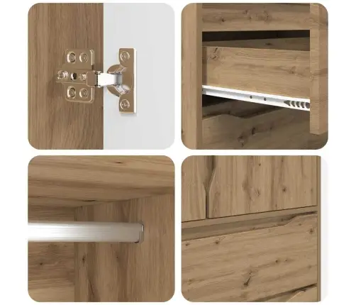 Vannas Istabas Skapītis Artisānā Ozols 79,5 X 49 X 156 Cm Vidaxl