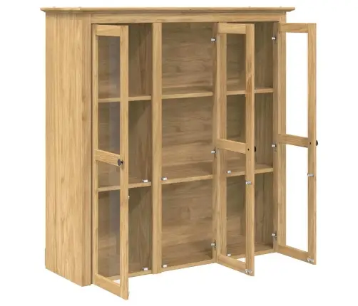 Skapis Ar Stikla Durvīm Bodo Medus Brūns Vidaxl