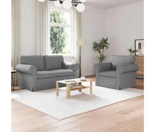 Sofa 2 Pcs Šviesiai Pilka